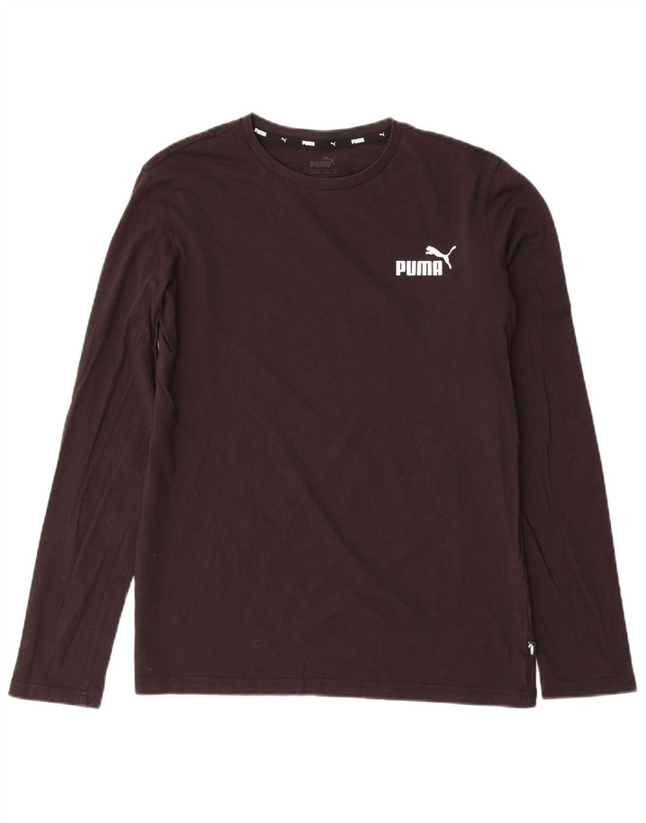 PUMA Футболка с рисунком для мальчиков с длинным рукавом 15-16 лет, XL, черный