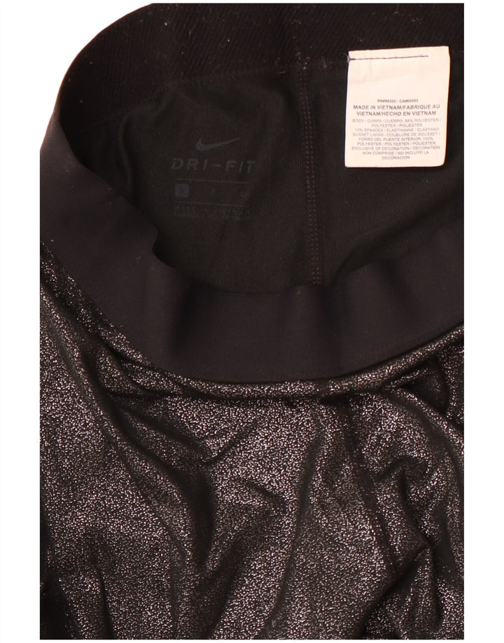 Женские леггинсы с рисунком NIKE Dri Fit UK 8, маленькие черные, полиэстер