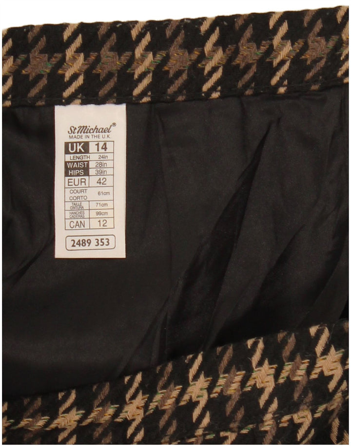 Женская юбка-карандаш Marks & Spencer UK 14 Medium W28 Коричневая акриловая клетка в клетку