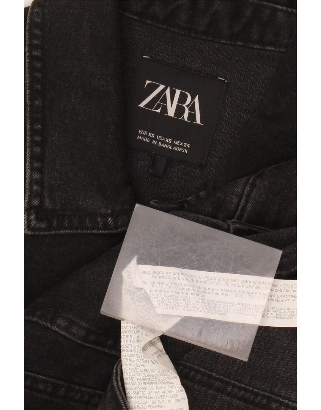 Женская джинсовая куртка Zara UK 6 XS, черный хлопок