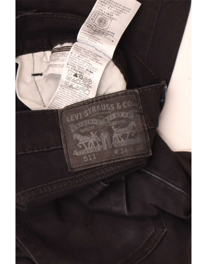 Мужские джинсы Levi's 511 Slim W34 L32, черный хлопок