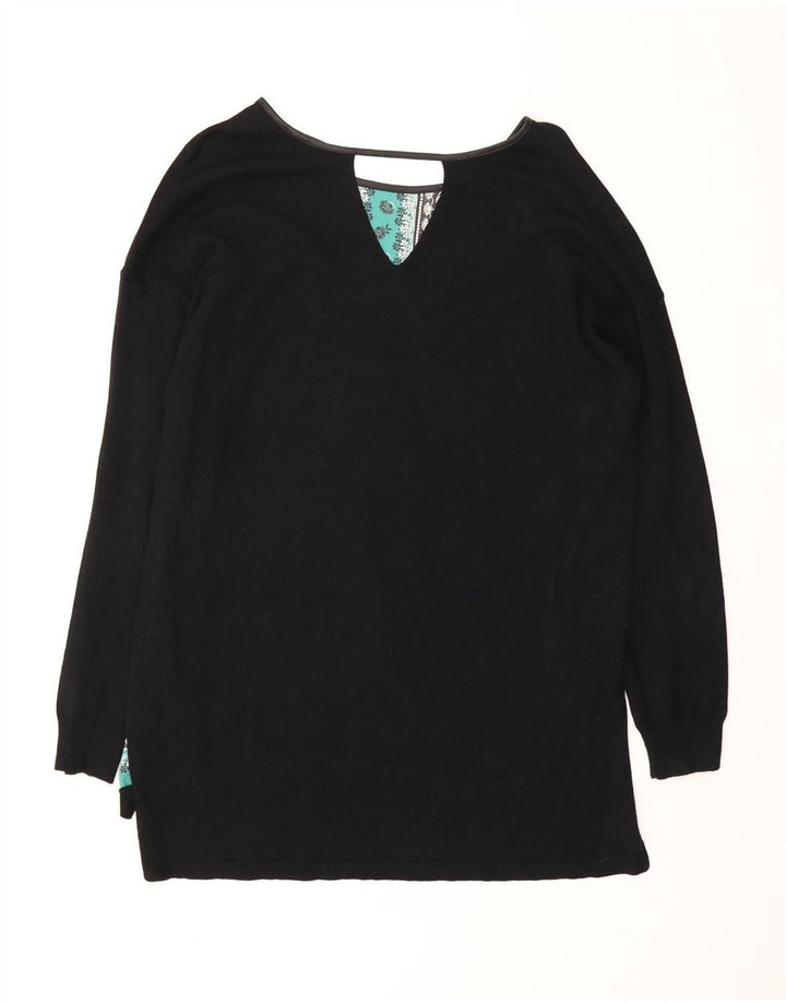 OASIS Womens Oversized Long Sleeve Blouse Top UK 10 Small Black Floral Vintage Oasis and Second-Hand Oasis from Messina Hembry 