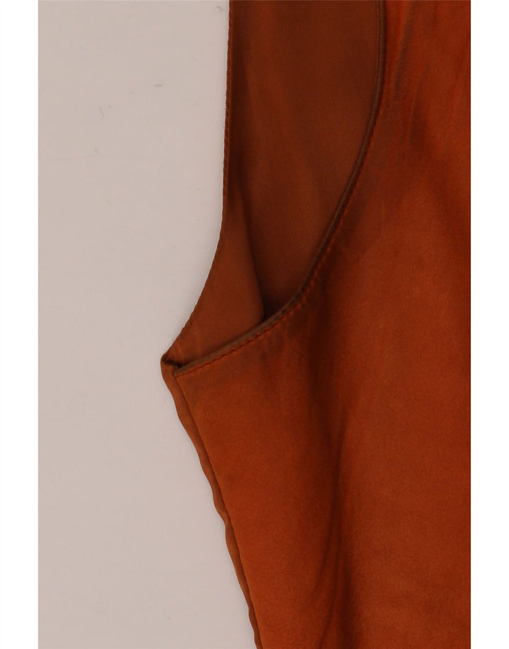 Винтажный мужской кожаный жилет XL коричневый кожаный