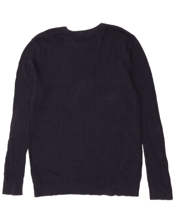 Мужской приталенный джемпер с круглым вырезом Jack & Jones XL, темно-синий, хлопок