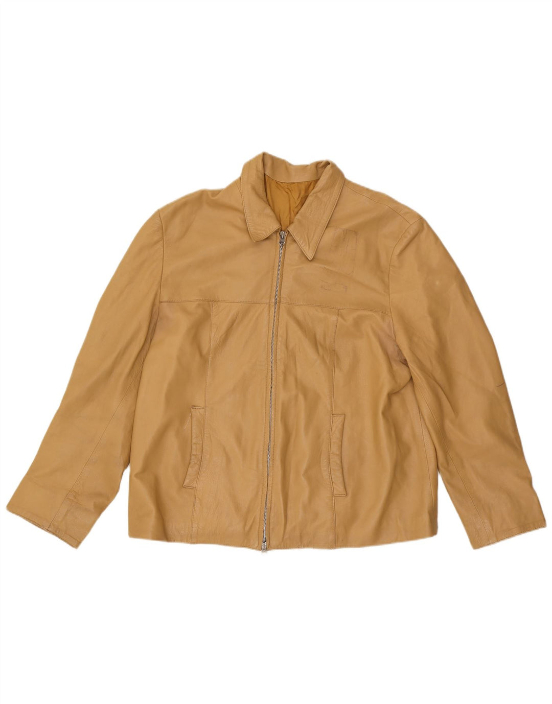 Куртка женская кожаная VINTAGE IT 52 2XL Бежевая кожа
