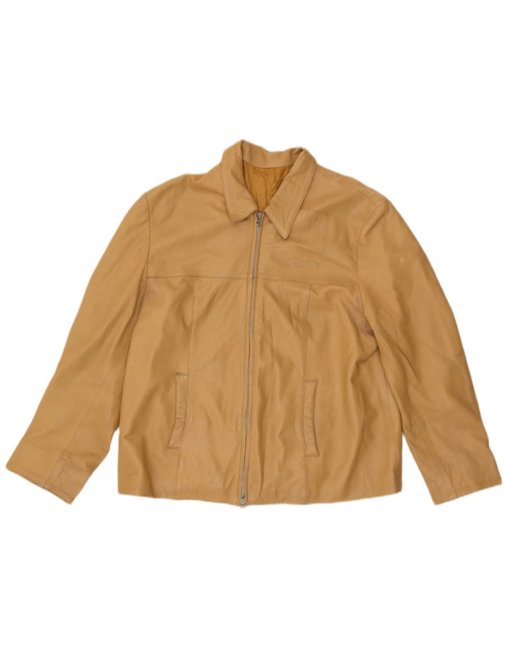 Куртка женская кожаная VINTAGE IT 52 2XL Бежевая кожа