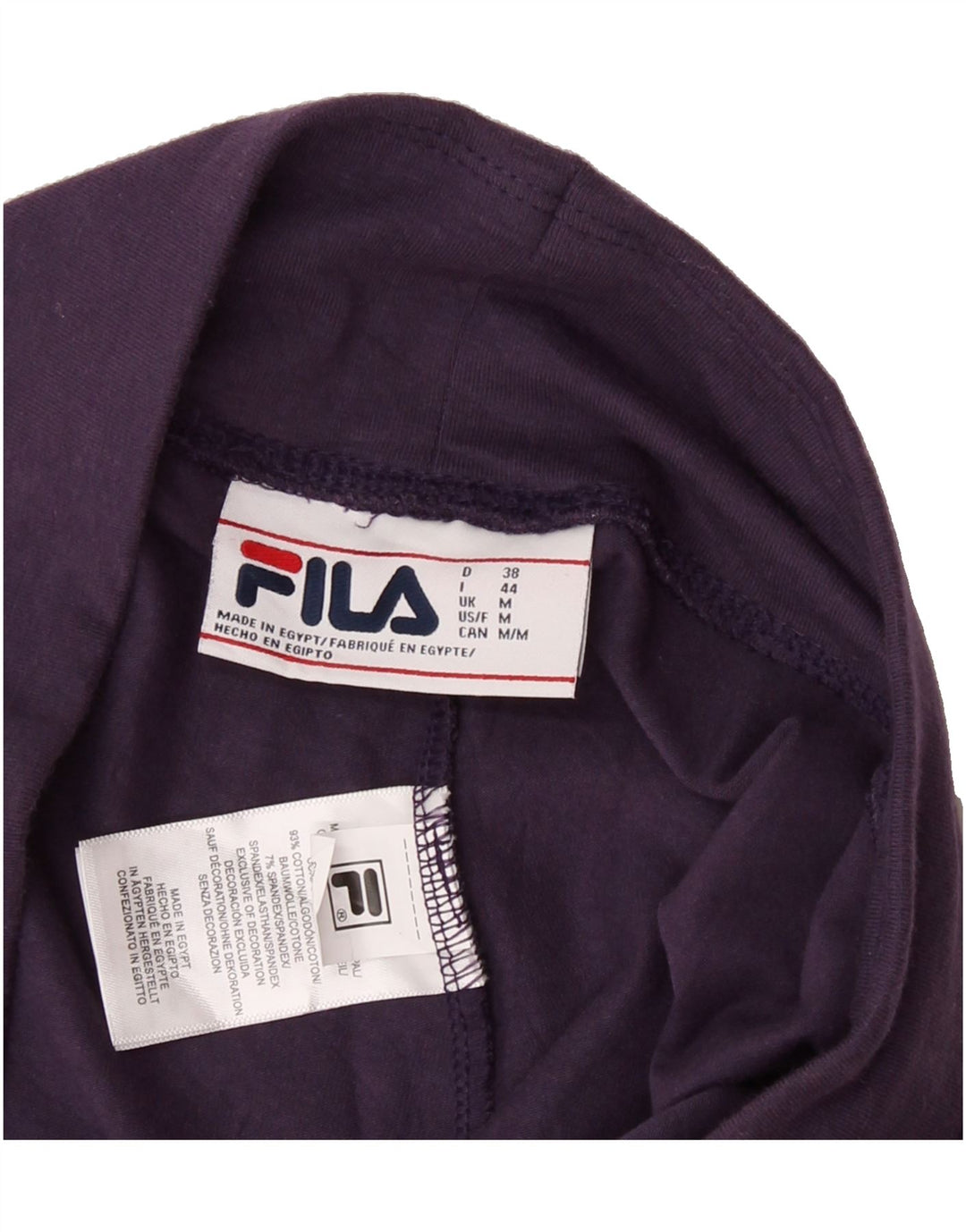 FILA Womens Crop Leggings UK 14 Medium  Purple Cotton Vintage Fila and Second-Hand Fila from Messina Hembry 