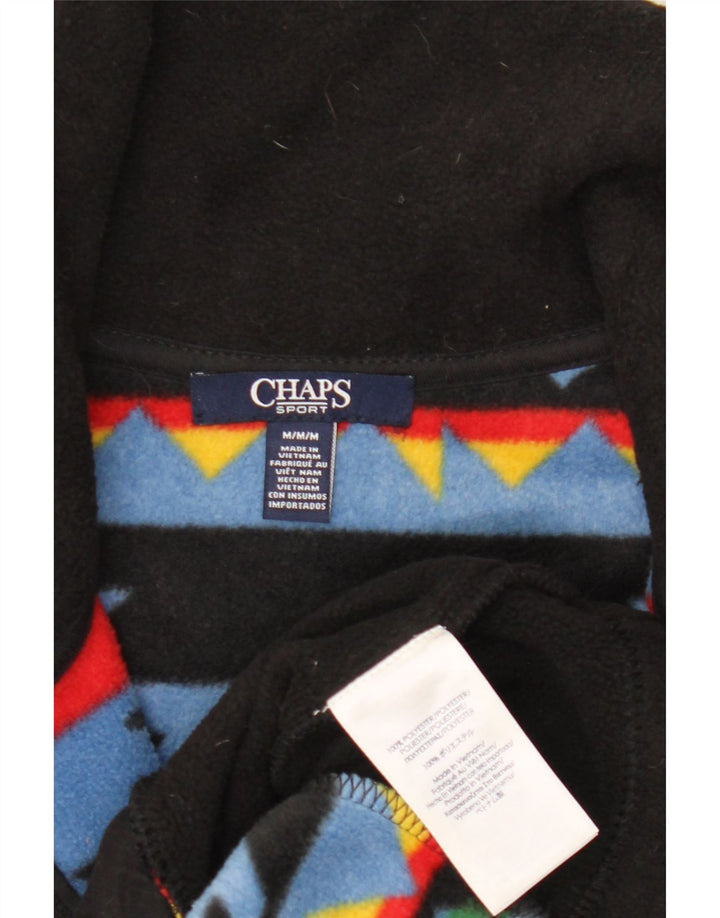 CHAPS Womens Fleece Jacket UK 14 Medium Navy Blue Fair Isle Polyester Vintage Chaps and Second-Hand Chaps from Messina Hembry 
