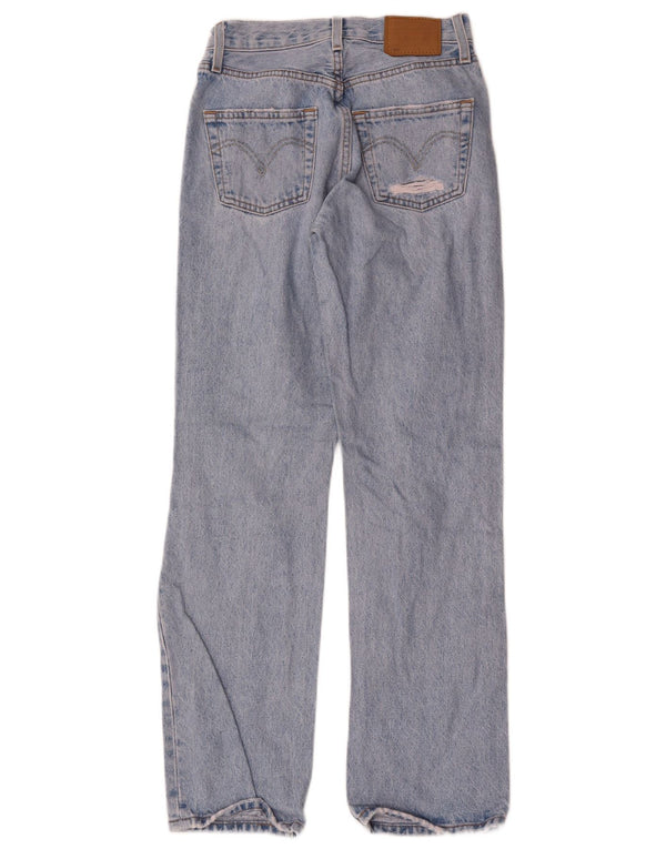 Женские потертые прямые джинсы Levi's 501 W23 L30, синий хлопок