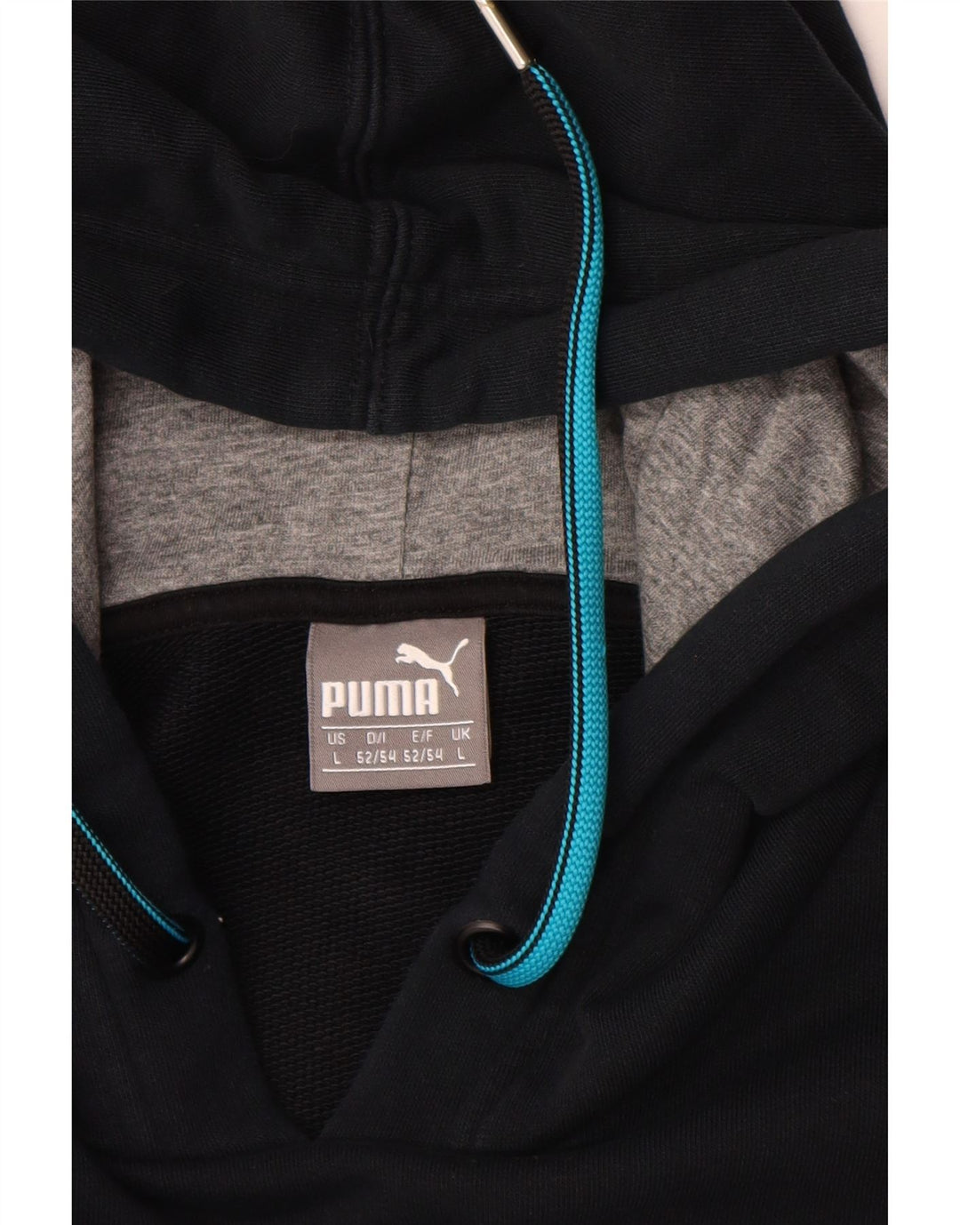 Мужской джемпер с капюшоном PUMA, большой черный, хлопок с цветными блоками