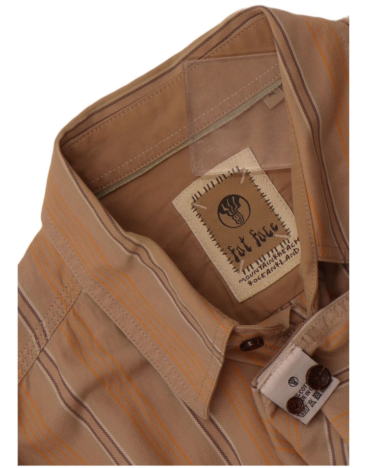 Мужская рубашка Fat Face из хлопка средней бежевой полоски