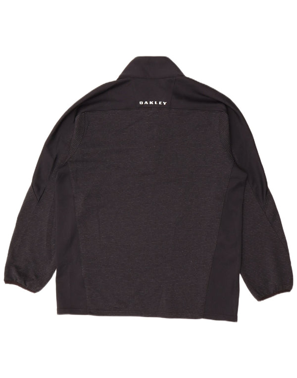 Oakley Mens Zip Neck Pullover Tracksuit Top Medium Black Striped