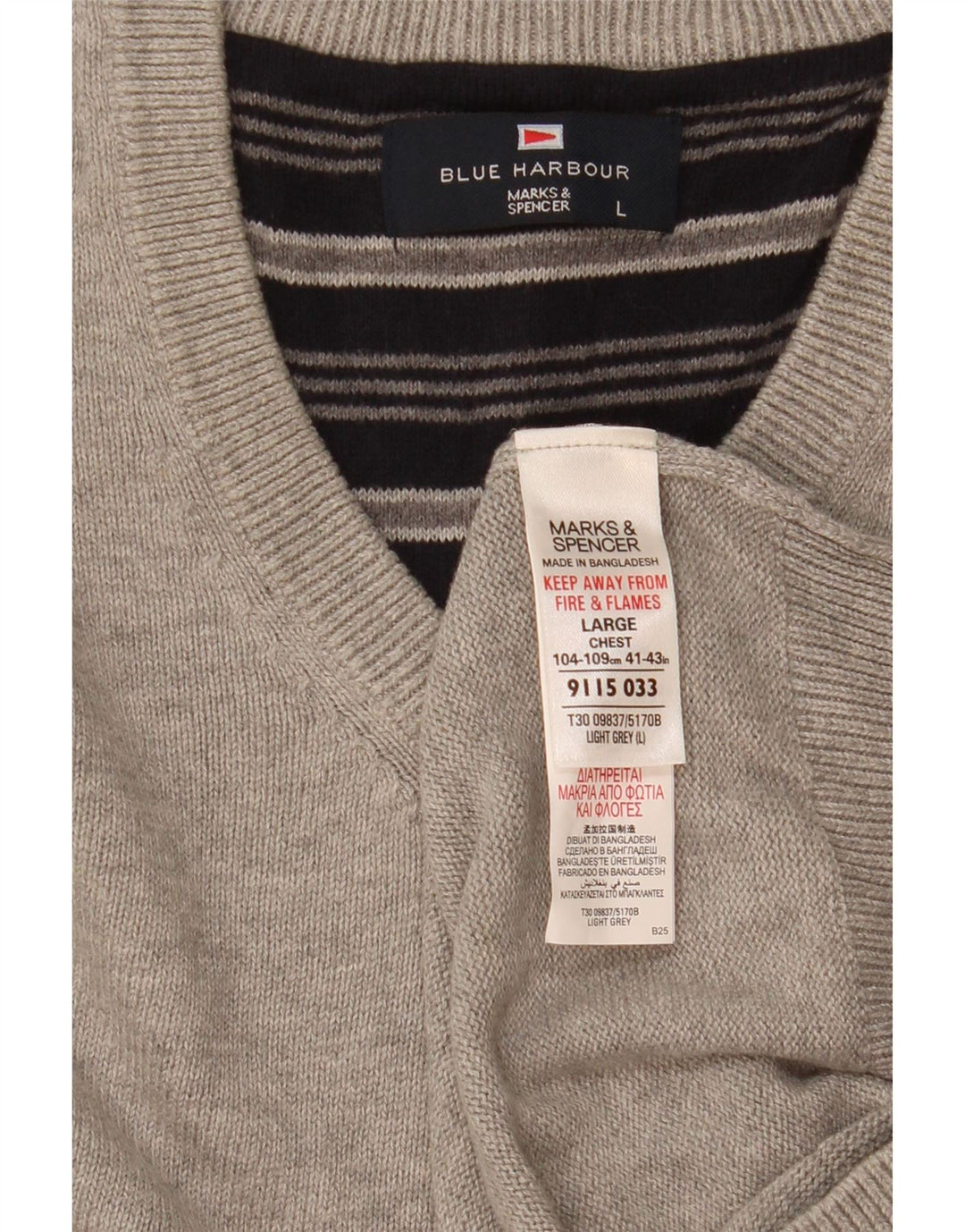 Мужская майка Mark & Spencer Blue Harbour Vest, большой серый хлопок с крапинками