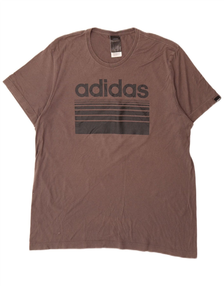 Adidas Мужская футболка с рисунком Top XL Серый хлопок