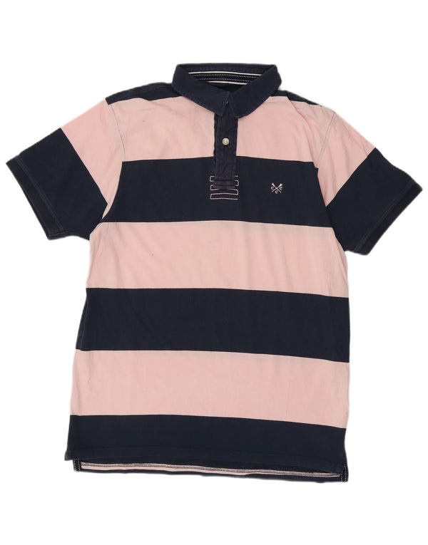 Crew Clothing Мужская рубашка-поло из хлопка темно-синего цвета в полоску