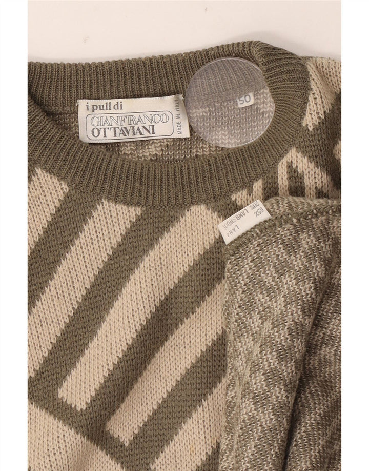 Мужской джемпер с круглым вырезом Gianfranco Ottaviani IT 50 Medium Khaki