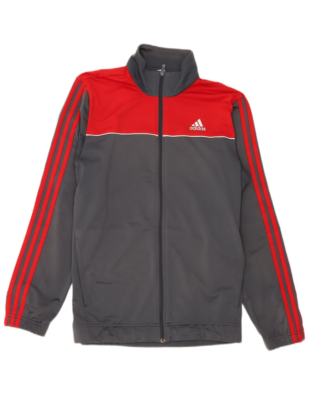 Мужской спортивный костюм ADIDAS, верхняя куртка, средний серый полиэстер с цветными блоками