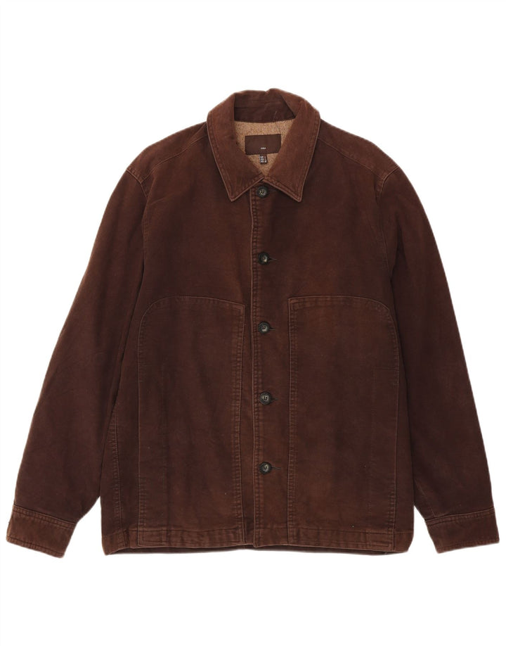 Мужская куртка-бомбер Zara UK 40, большая коричневая, хлопок