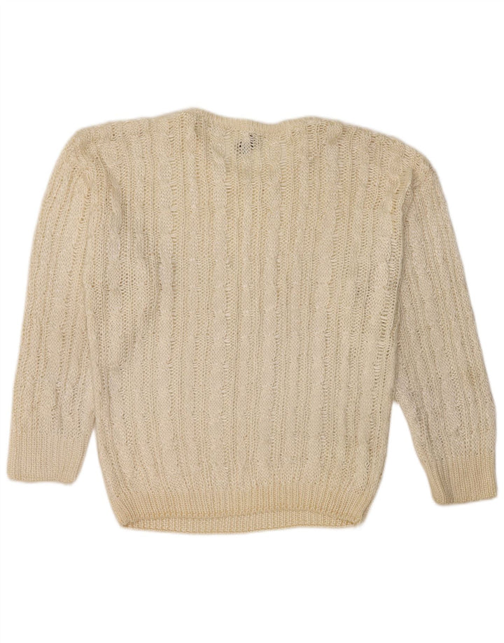 Женский джемпер с круглым вырезом Giunco, Великобритания 14, средний, белый