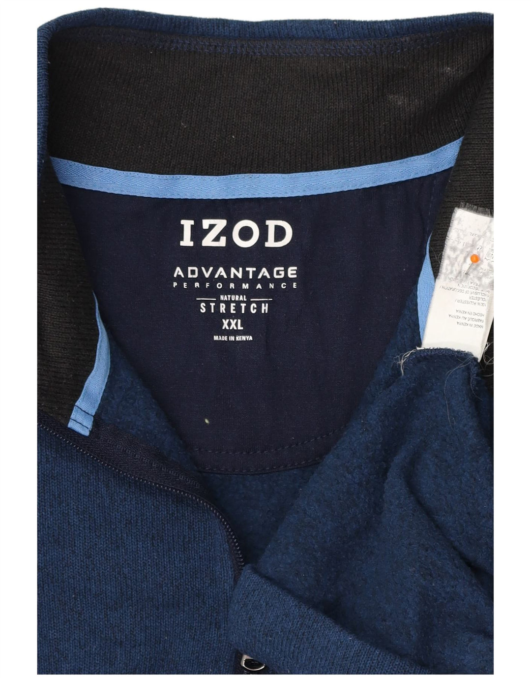IZOD Мужской свитшот с воротником на молнии, 2XL, темно-синий, полиэстер с крапинками