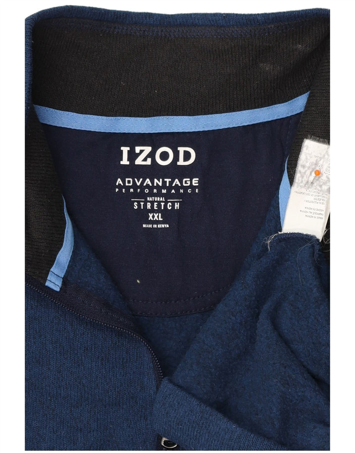 IZOD Мужской свитшот с воротником на молнии, 2XL, темно-синий, полиэстер с крапинками