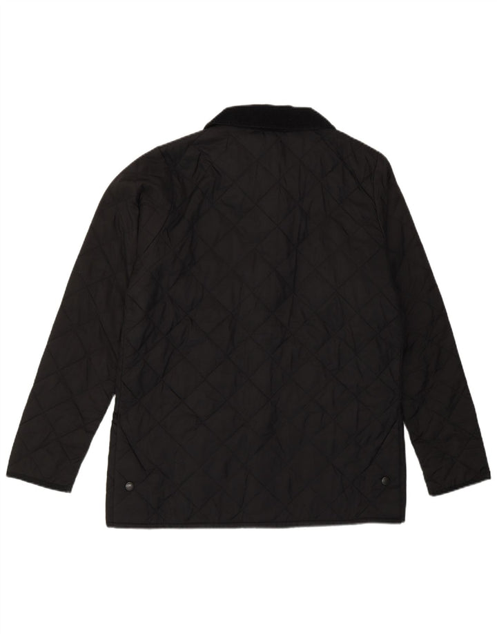 Barbour Стеганая стеганая куртка для мальчиков 12-13 лет XL, черный полиэстер