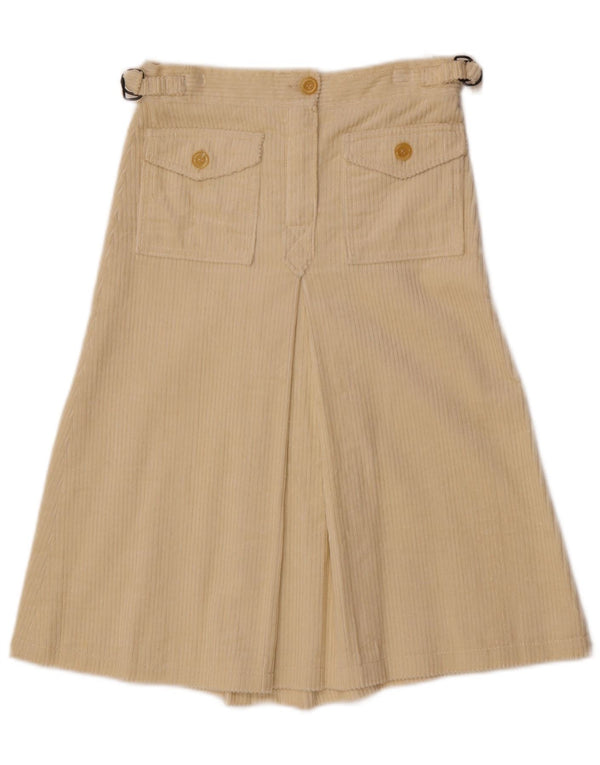 Винтажная женская вельветовая юбка W26, маленькая, белого цвета