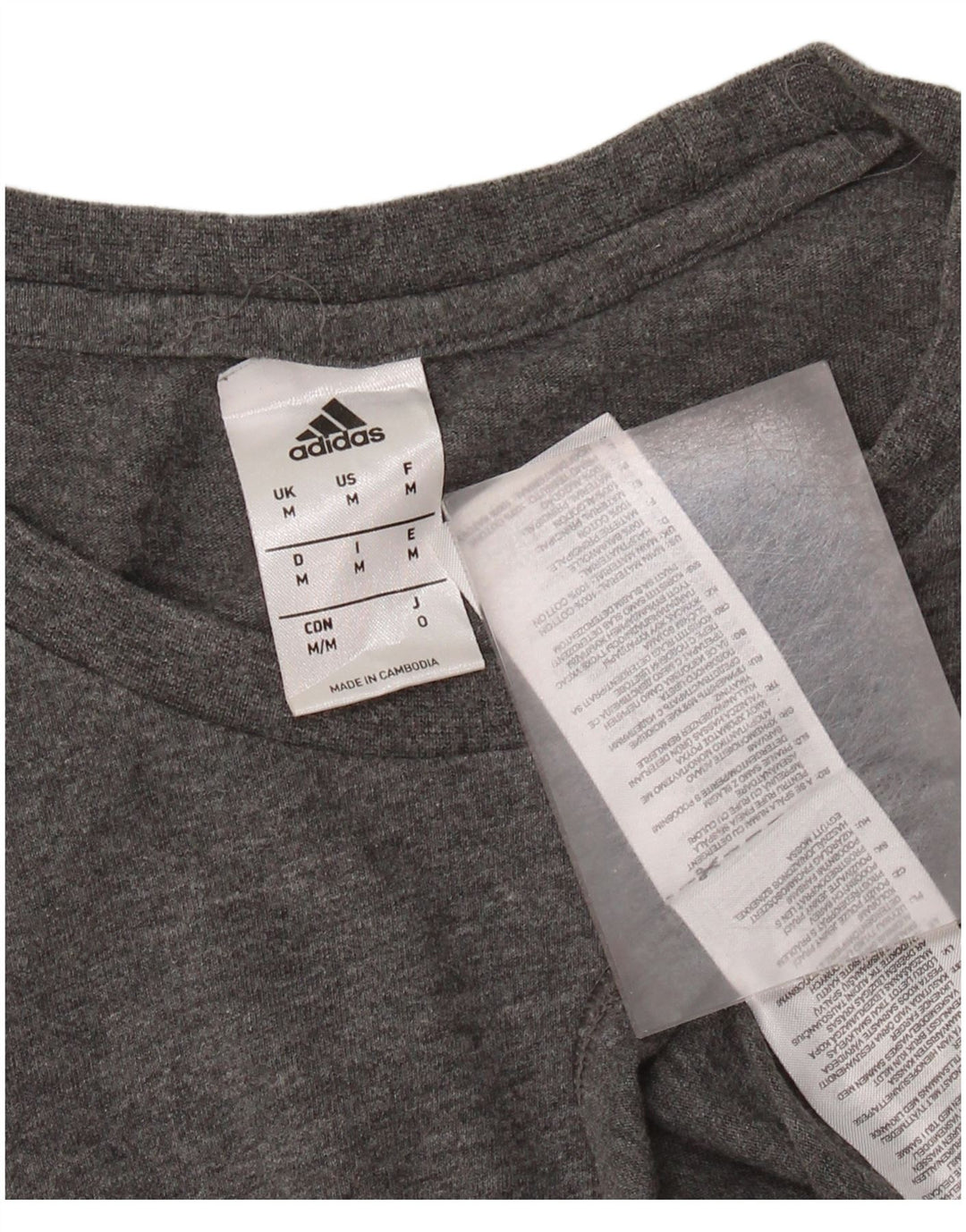 ADIDAS Мужская футболка из хлопка среднего серого цвета