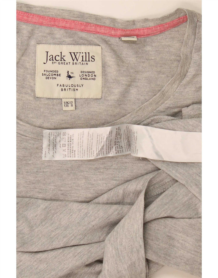 Женская футболка Jack Wills Top UK 12, средний серый хлопок с крапинками