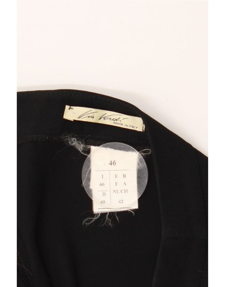 VINTAGE Womens Straight Suit Trousers IT 46 Large W36 L32 Black Polyester Vintage Vintage and Second-Hand Vintage from Messina Hembry 