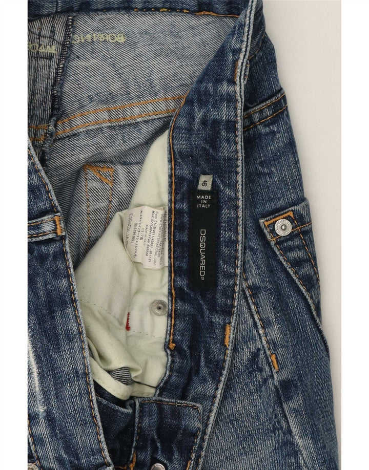 Мужские потертые узкие джинсы Dsquared IT 46, маленькие W32 L30, синие, хлопок