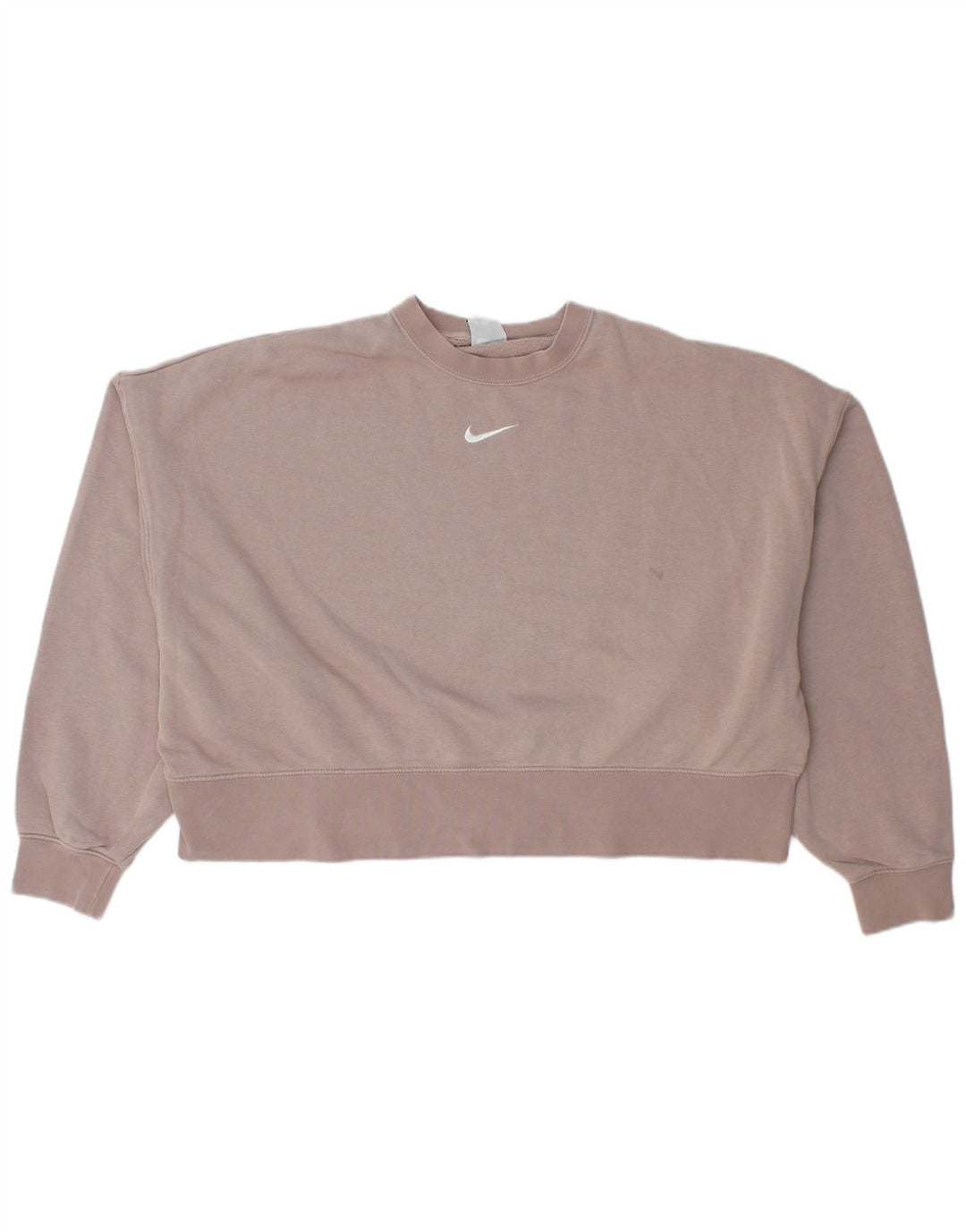Женский укороченный свитшот оверсайз Nike UK 14, хлопковый средний розовый цвет