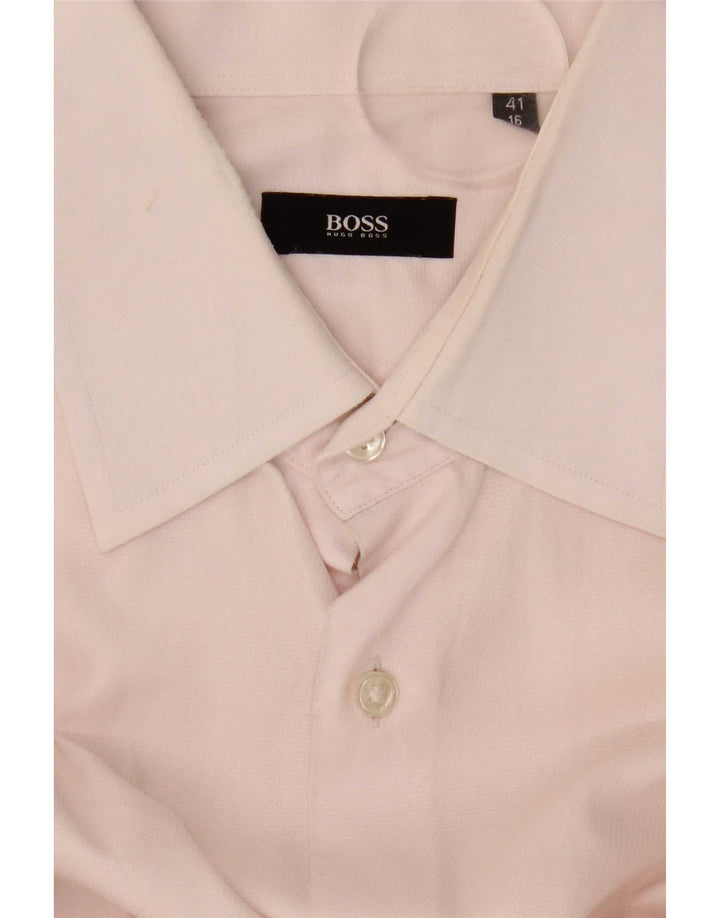 Мужская деловая рубашка Hugo Boss, размер 41 16, большая розовая