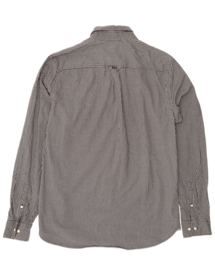 Мужская рубашка Superdry среднего размера из хлопка в мелкую клетку черного цвета