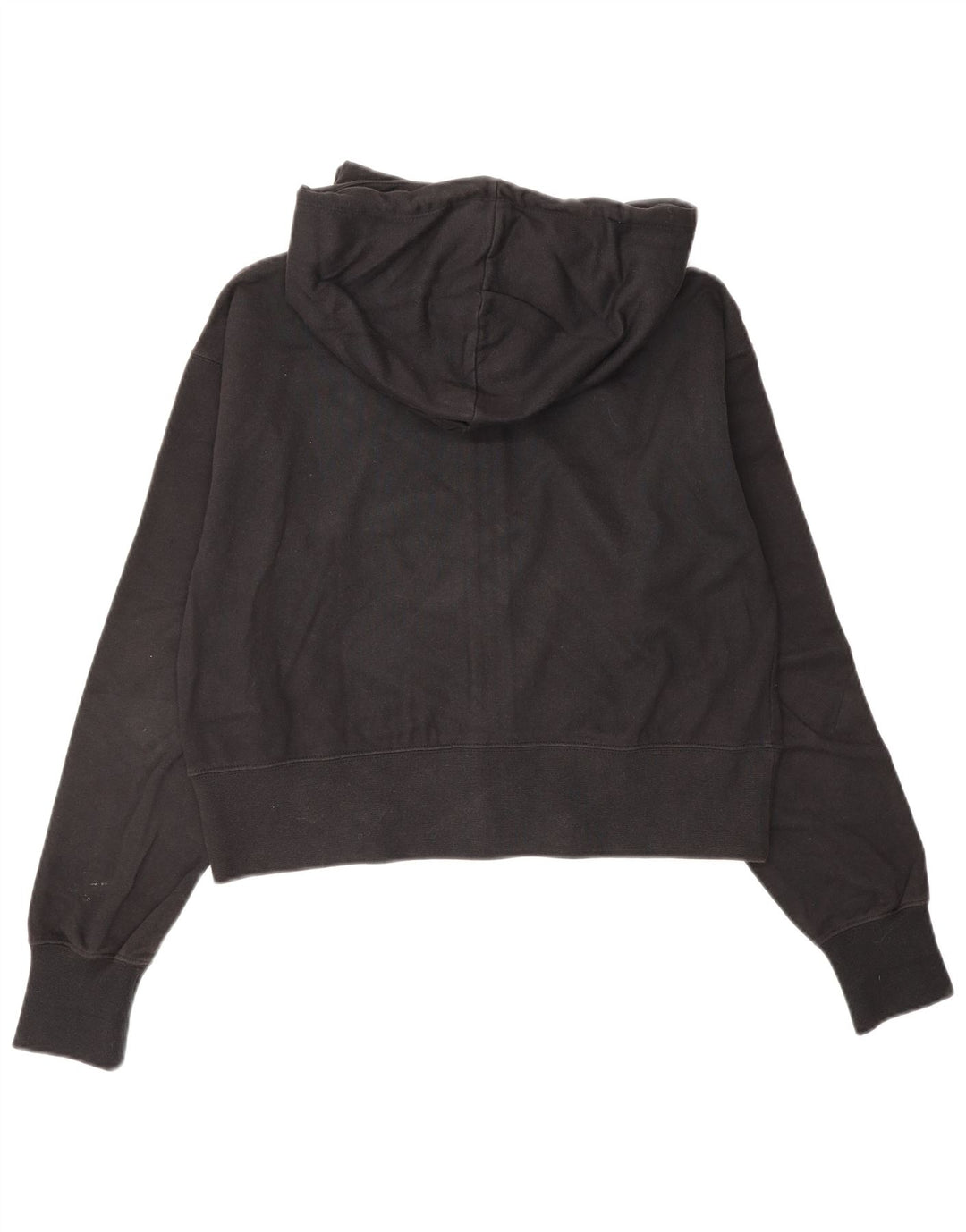 Женский укороченный свитер с капюшоном и молнией CHAMPION, размер UK 10, маленький черный хлопок