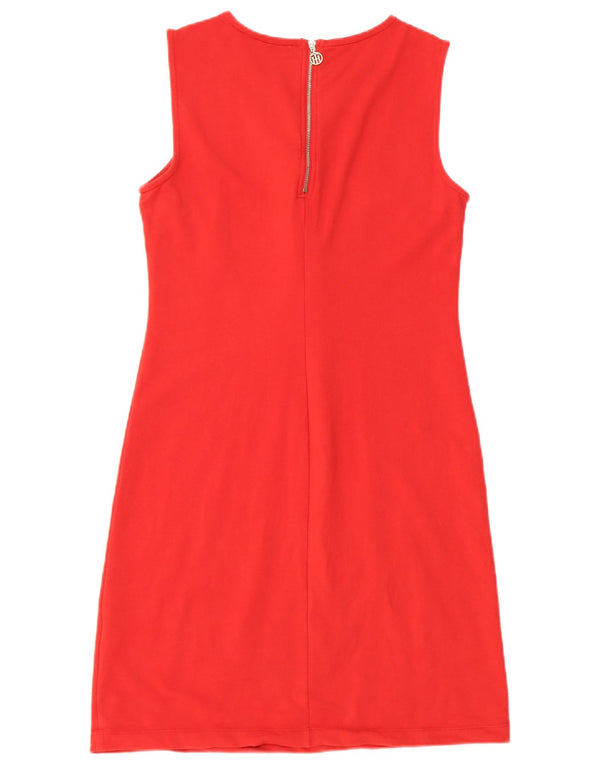 Tommy Hilfiger Womens Sleeveless Sheath Dress UK 10 Small Red Cotton