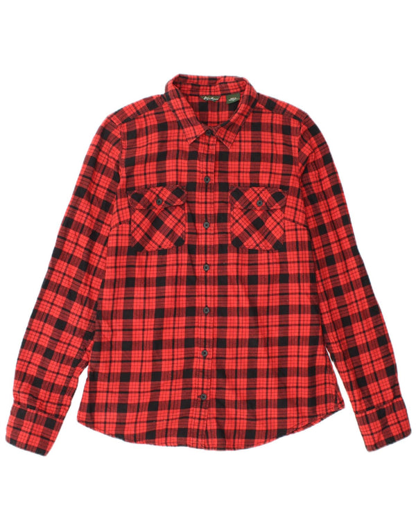 Женская фланелевая рубашка Eddie Bauer UK 6 XS в красную клетку, хлопок