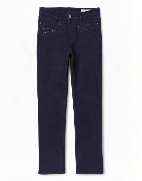 Женские прямые джинсы Marks & Spencer UK 10, маленькие W30 L29, темно-синие, хлопок