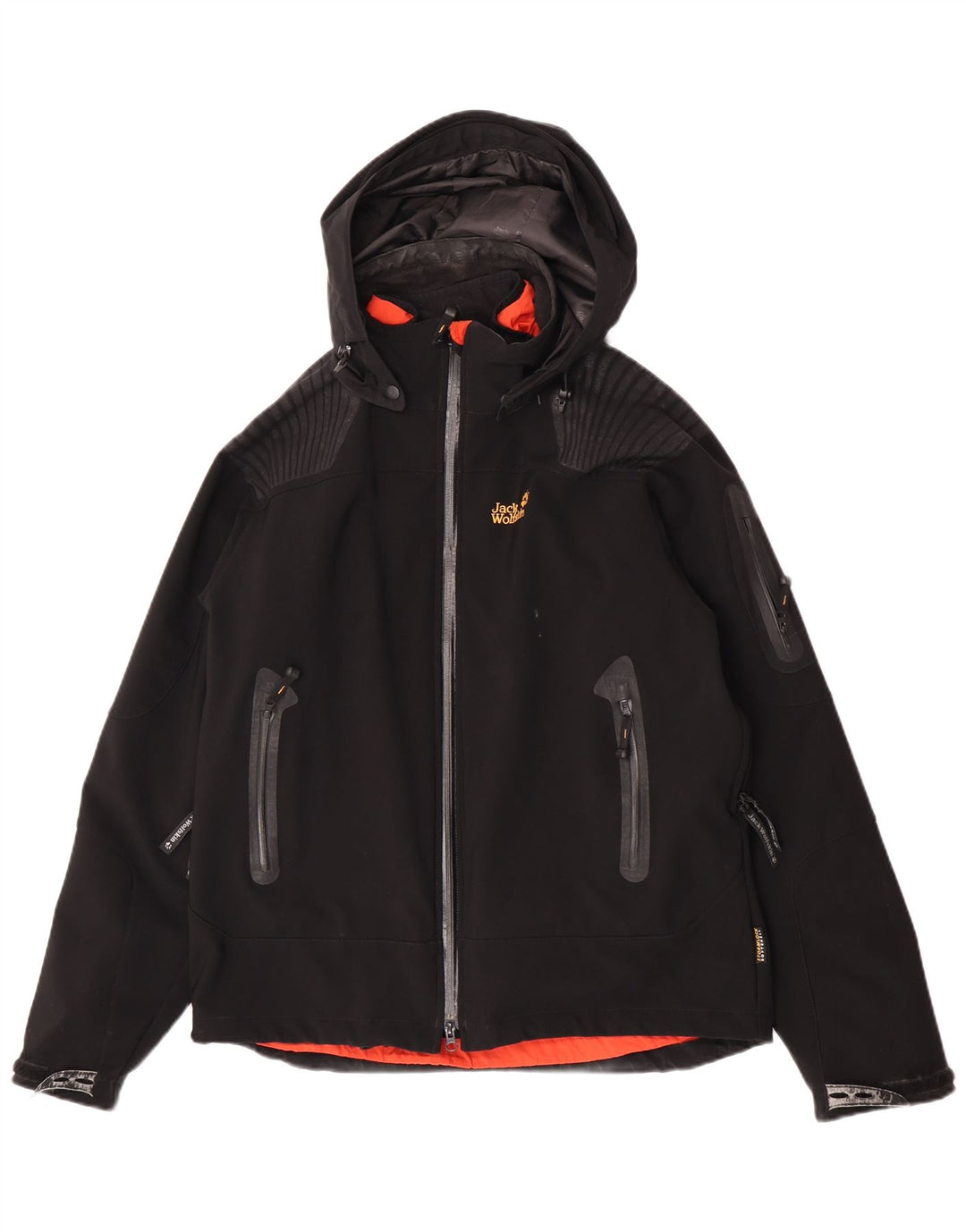 Мужская ветровка Jack Wolfskin с капюшоном, Великобритания, 40/42, большой черный полиэстер