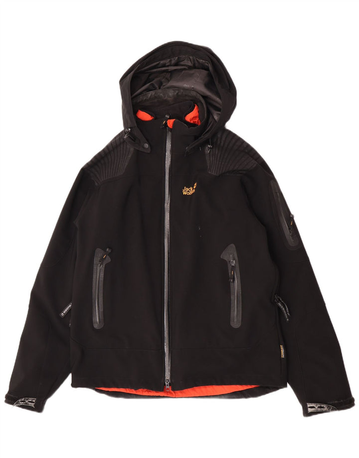 Мужская ветровка Jack Wolfskin с капюшоном, Великобритания, 40/42, большой черный полиэстер