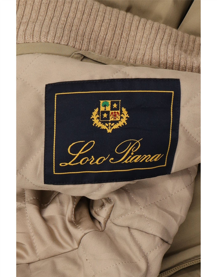 Мужская ветровка с капюшоном Loro Piana UK 40, большая, бежевая, полиамид