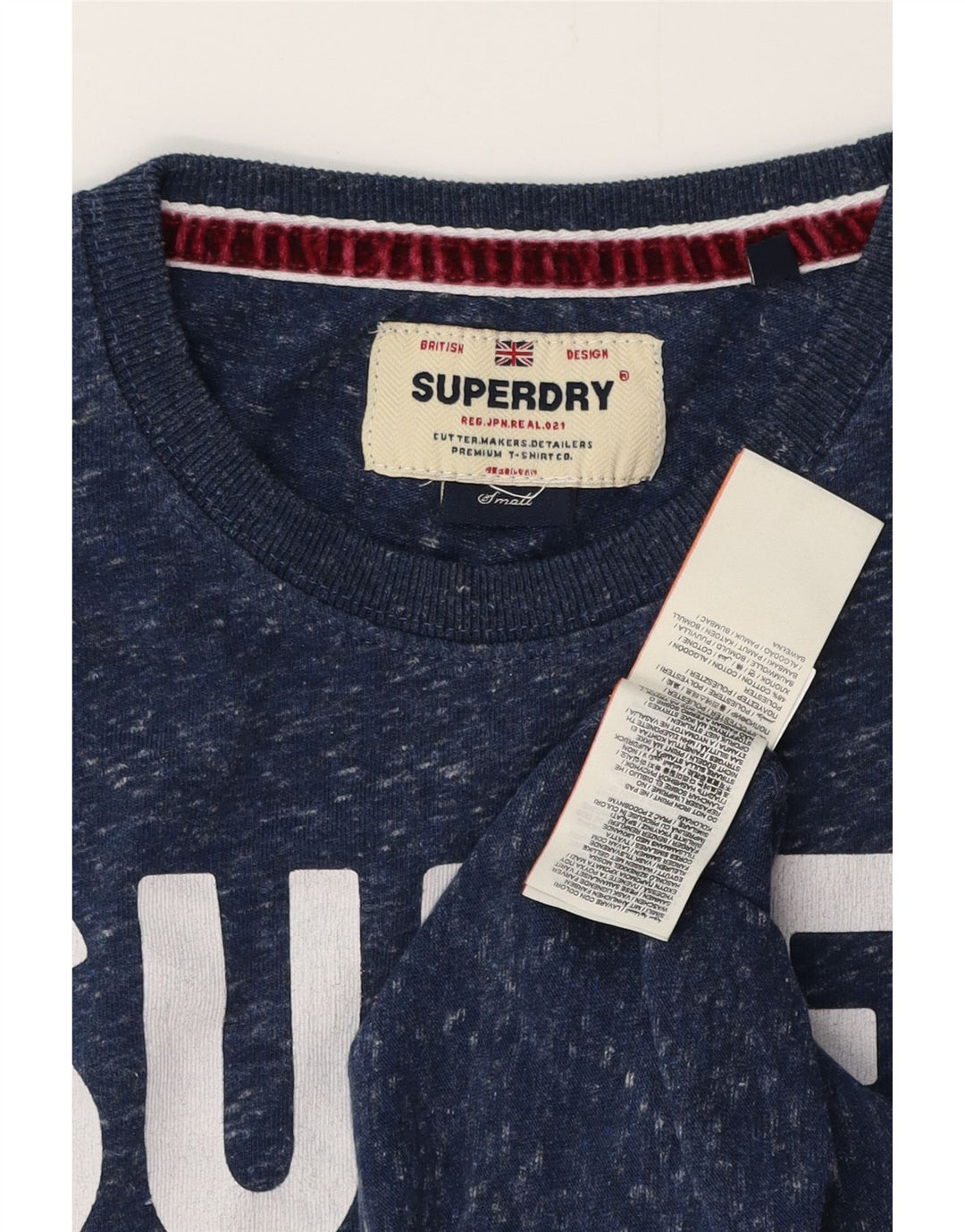 SUPERDRY Мужская футболка с рисунком, маленькая, темно-синяя, в крапинку, хлопок