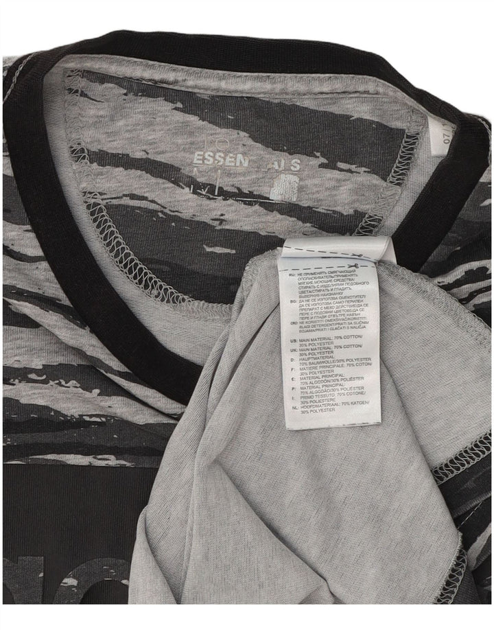 ADIDAS Mens Graphic T-Shirt Top Medium Grey Camouflage Cotton