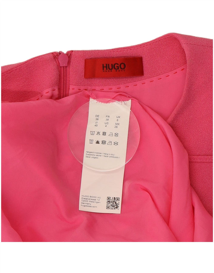 Женское платье-футляр Hugo Boss UK 8 маленькое розовое из полиэстера