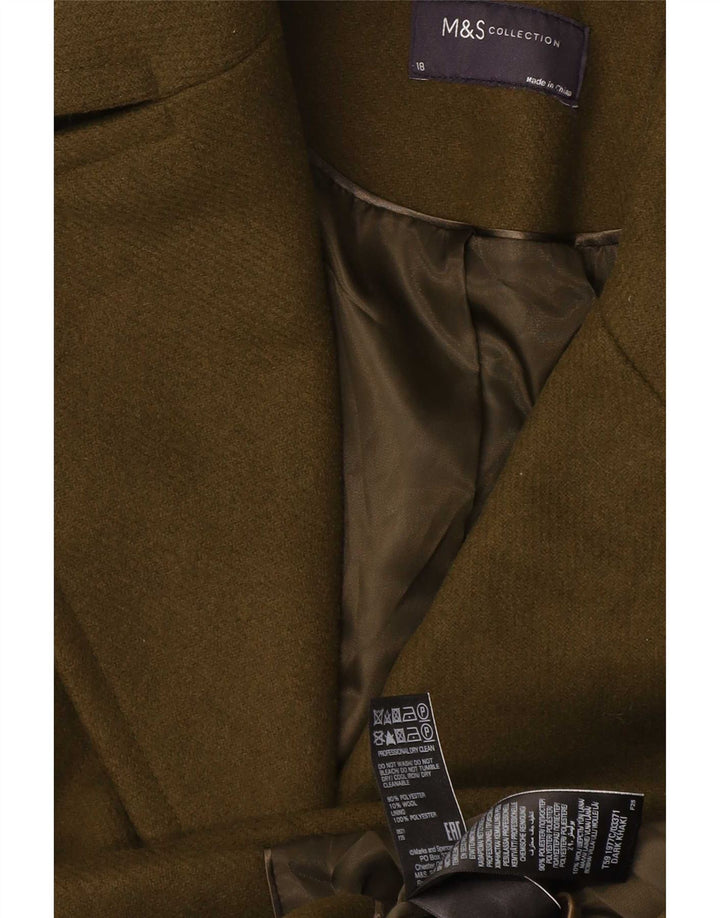 Женское полупальто Marks & Spencer UK 18 XL, полиэстер цвета хаки