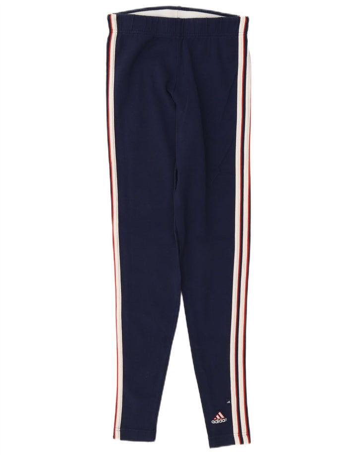Женские леггинсы Adidas UK 12, средний темно-синий, хлопок