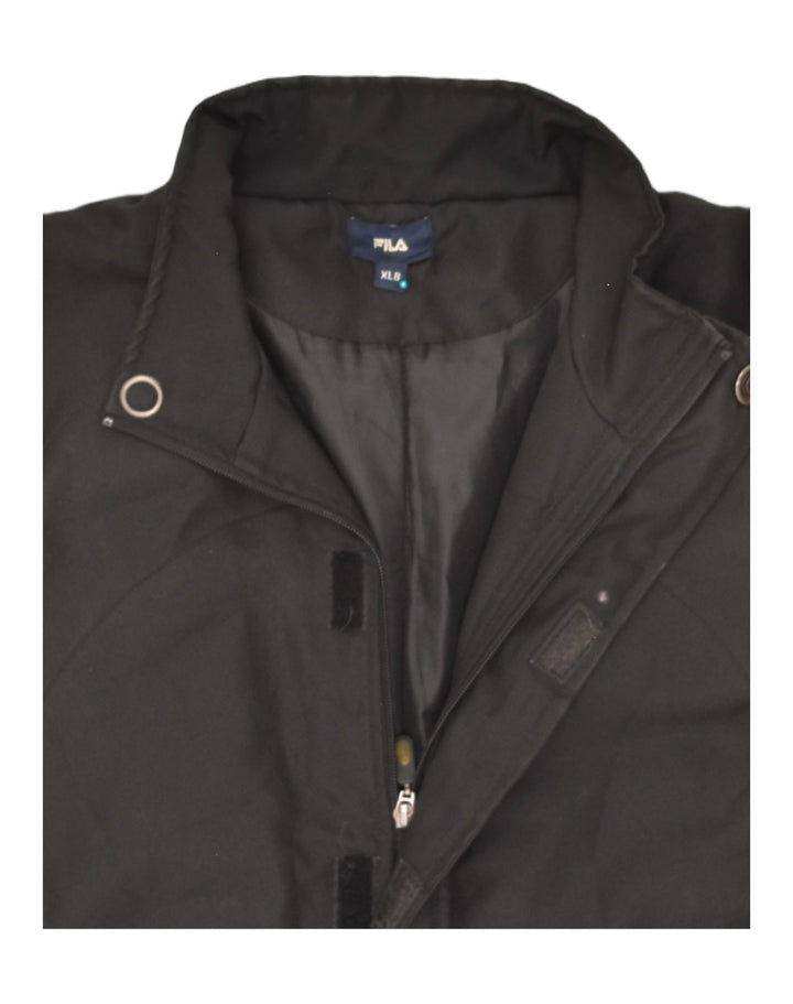 FILA Boys Windbreaker Jacket 15-16 Years XL Black Polyester | Vintage Fila | Thrift | Second-Hand Fila | Used Clothing | Messina Hembry 