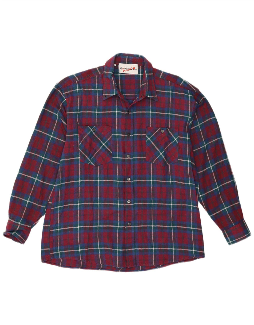 Мужская фланелевая рубашка Gian Marco Venturi, большая бордовая клетка, хлопок