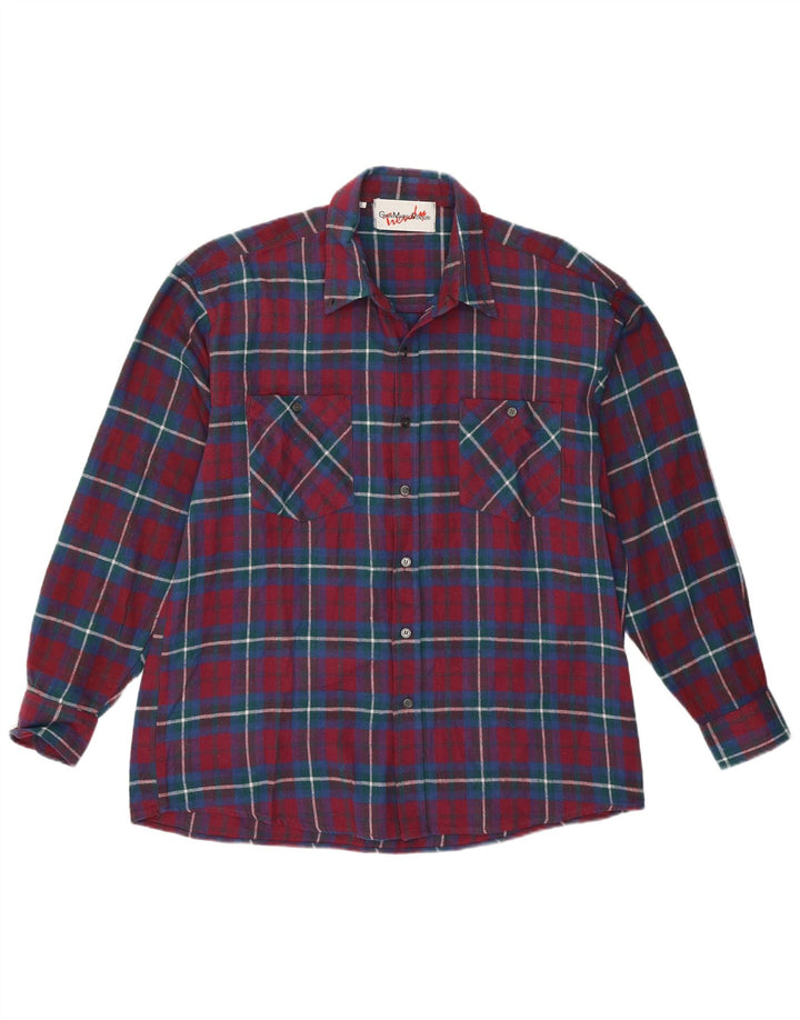 Мужская фланелевая рубашка Gian Marco Venturi, большая бордовая клетка, хлопок