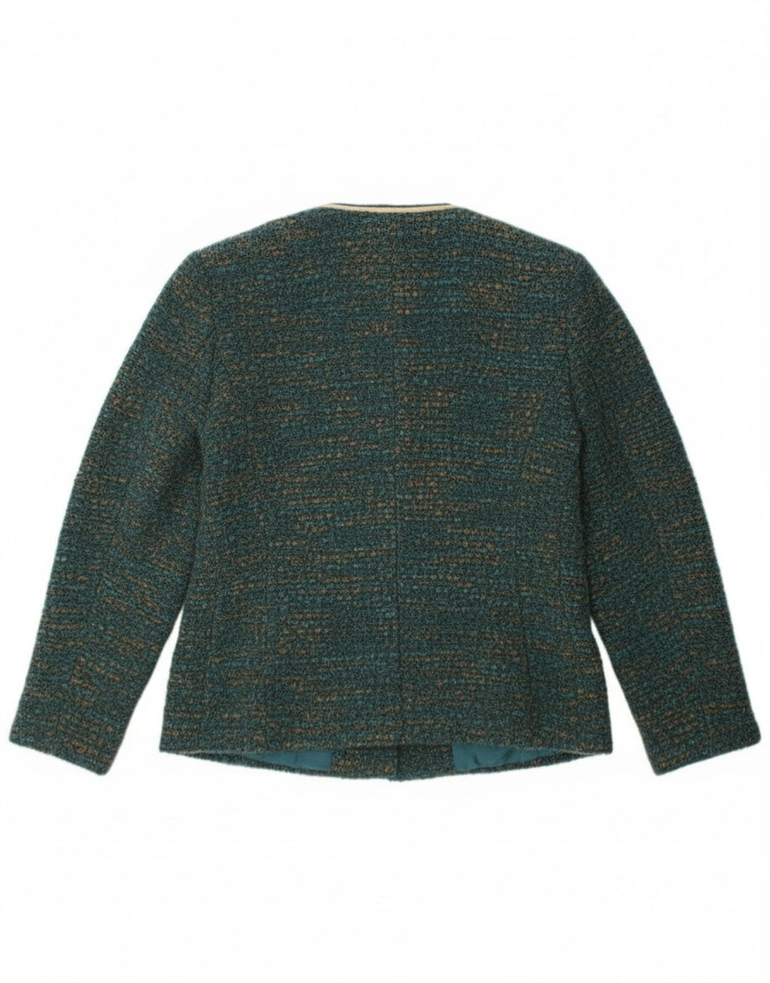 Винтажный женский пиджак на 4 пуговицах, Великобритания, 12, средний зеленый, в крапинку